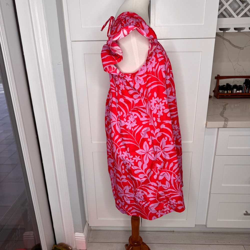 Voyageur by Mersea Women’s Capri Floral Dress Square Neck Flutter Sleeve Size L - Picture 4 of 8